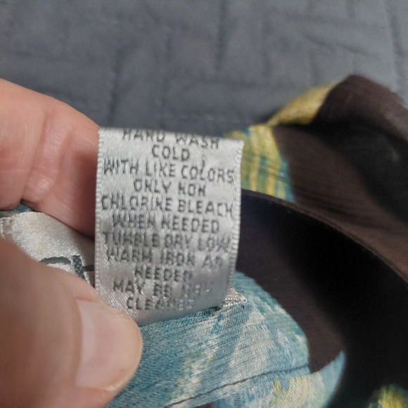 Chico's Womens 3(16) Silk 1 Button Blouse Top Sheer Long Sleeve V Neck Silk - Picture 7 of 7